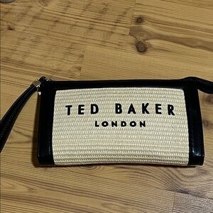 Ted Baker Raffia Black Zippered Bag Clutch